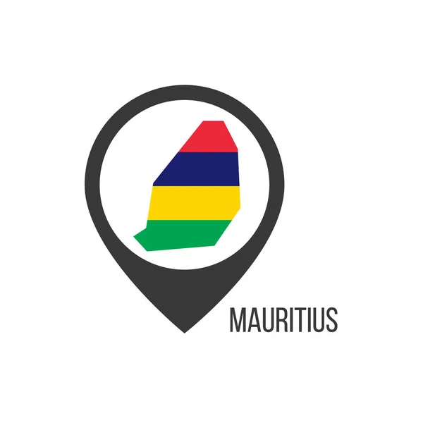 Mapa Ponteiros Com Contry Maurício Bandeira Maurícia Estoque Ilustração Vetorial —  Vetores de Stock