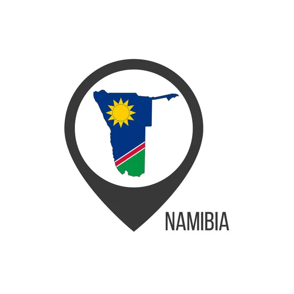 ナミビアとの地図ポインタ ナミビアの国旗 ストックベクトルイラスト — ストックベクタ