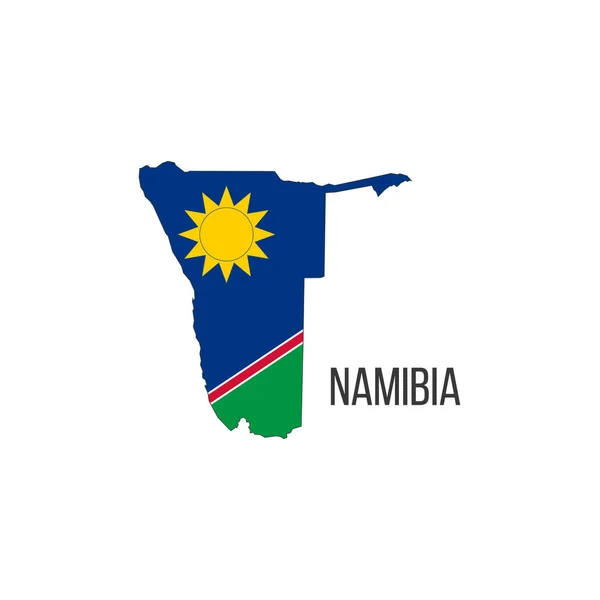 ナミビアの旗地図 国境の形で国の旗 ストックベクトルイラスト — ストックベクタ