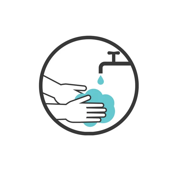 Umyj Ręce Wektor Ilustracji Ikona Opieka Zdrowotna Ilustracja Wektora Akcji — Wektor stockowy