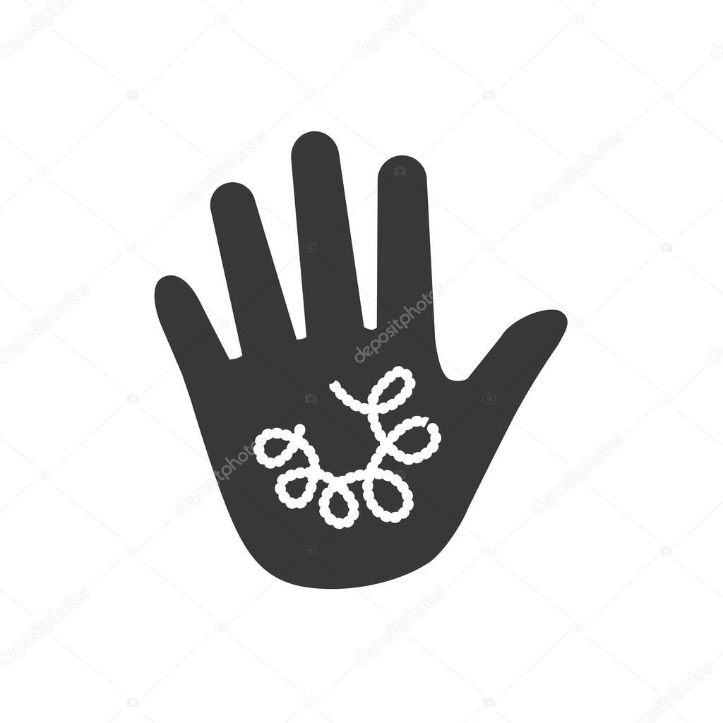 Dirty hands. Wash your hands before you eat Vector illustration. Isolated on white background