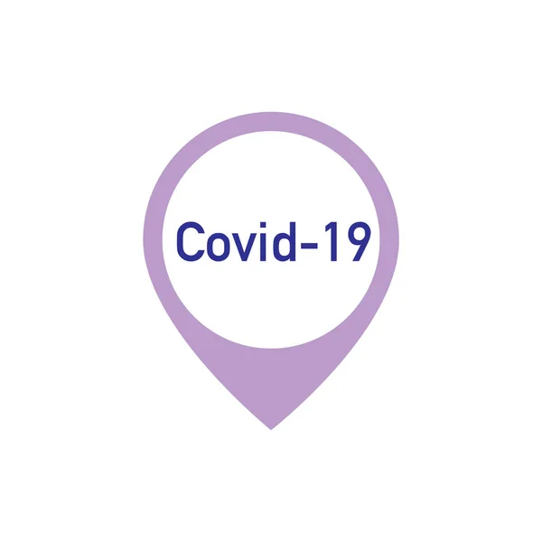 Lugar Infección Con Coronavirus Covid Puntero Mapa Área Infectada Por — Archivo Imágenes Vectoriales