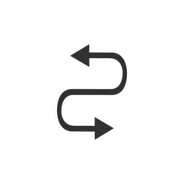 Ana hatları 2 yönlü ok simgesi, vektör illüstrasyonu, düz resim simgesi. Stock Vektör illüstrasyonu