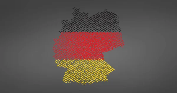 Niemcy Kraju Mapa Backgraund Wykonane Stylu Szczotki Paski Ilustracja Wektora — Wektor stockowy
