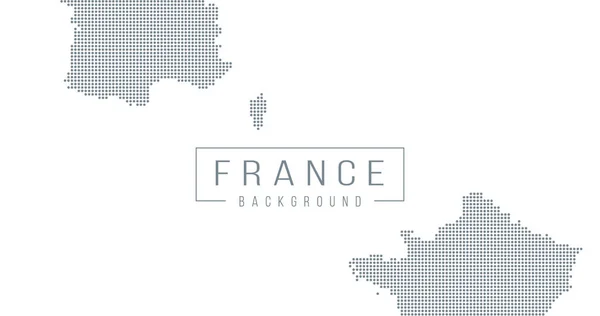 Francja Kraj Mapa Backgraund Wykonane Półtonów Wzorzec Kropka Ilustracja Wektor — Wektor stockowy