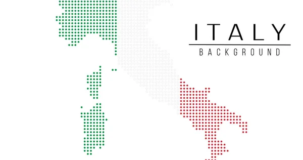 Italien Landkarte Backgraund Aus Halbtonem Punktemuster Flaggenkonzept Vektorillustration — Stockvektor