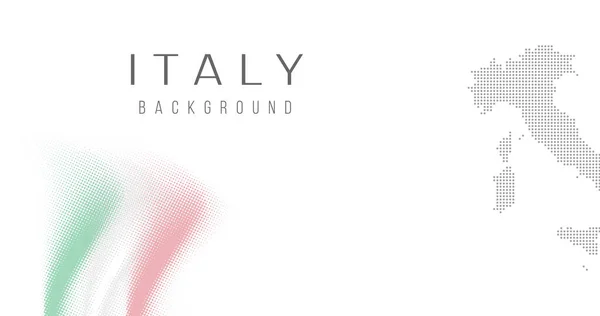 Itálie Země Mapa Backgraund Vyrobené Polotón Tečka Vzor Vlajka Barvy — Stockový vektor