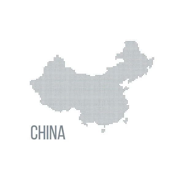 Peta Cina Country Backgraund Terbuat Dari Pola Titik Halftone Ilustrasi - Stok Vektor