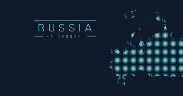 Rusia Mapa Del País Backgraund Hecho Patrón Punto Medio Tono — Vector de stock