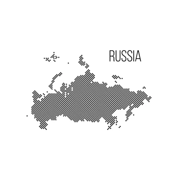 Rusia Mapa Del País Backgraund Hecho Patrón Punto Medio Tono — Vector de stock