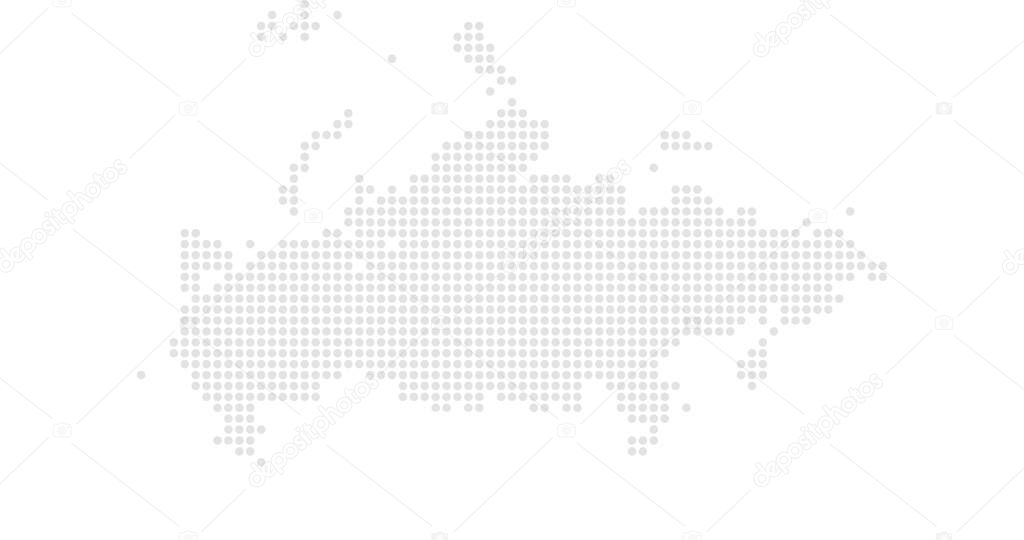 Russia country map backgraund made from halftone dot pattern, Vector illustration