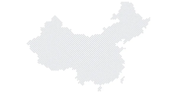 Carte du pays Chine backgraund faite à partir d'un motif de point de demi-teinte, Illustration vectorielle isolée sur fond blanc — Image vectorielle