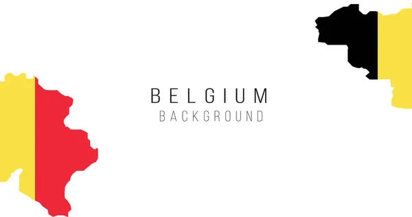ベルギーの国旗地図の背景。国境の形で国の旗。白い背景に隔離されたストックベクトルイラスト. — ストックベクタ