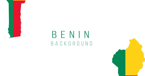 Mapa de la bandera de Benín fondo. La bandera del país en forma de fronteras. Stock ilustración vectorial aislado sobre fondo blanco . — Vector de stock