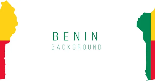 Mapa de la bandera de Benín fondo. La bandera del país en forma de fronteras. Stock ilustración vectorial aislado sobre fondo blanco . — Vector de stock