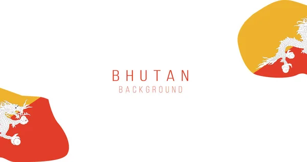 Bandeira Butão Mapa Fundo Bandeira País Forma Fronteiras Ilustração Vetor — Vetor de Stock