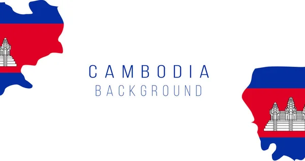 Kambodzsa zászló térkép háttér. Az ország zászlaja határok formájában. Készletvektor illusztráció elszigetelt fehér háttér. — Stock Vector