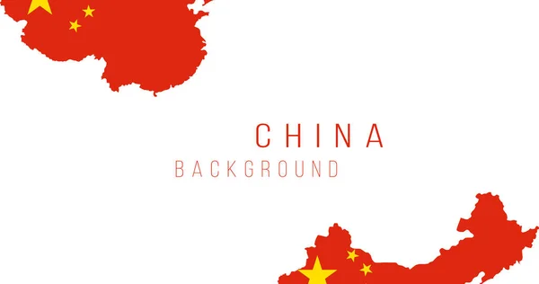 Latar Belakang Peta Peta China Bendera Negara Dalam Bentuk Batas - Stok Vektor
