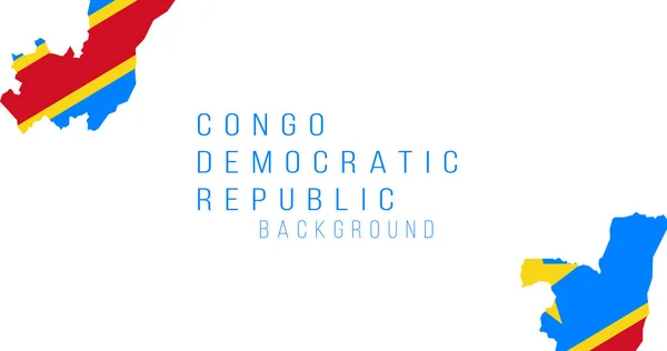 Congo Democratische Repabole Vlag Kaart Achtergrond Vlag Van Het Land — Stockvector