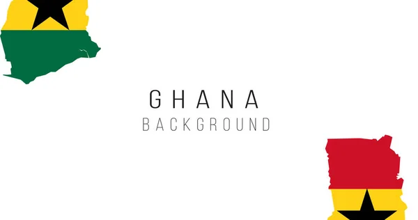 Mapa Bandera Ghana Fondo Bandera Del País Forma Fronteras Stock — Vector de stock