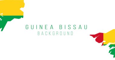 Gine Bissau bayrak haritası arka planı. Ülkenin bayrağı, sınır biçiminde. Stok vektör illüstrasyonu