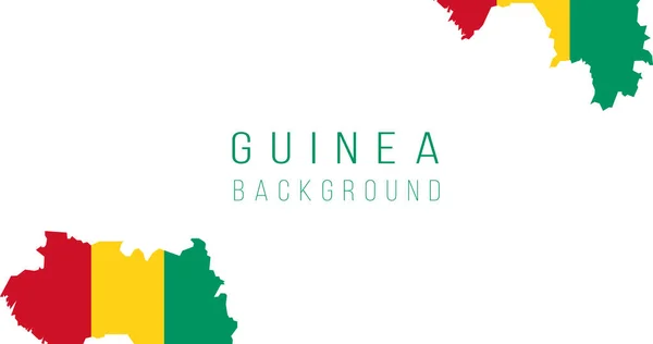 Guinee Vlag Kaart Achtergrond Vlag Van Het Land Vorm Van — Stockvector