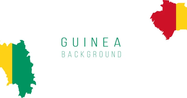 Guinee Vlag Kaart Achtergrond Vlag Van Het Land Vorm Van — Stockvector