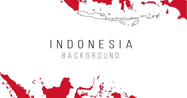 印度尼西亚国旗地图背景 以边界为形式的国家旗帜 种群矢量说明 — 图库矢量图片