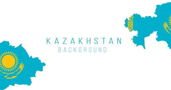 Kazachstan Flagga Karta Bakgrund Landets Flagga Form Gränser Illustration Lagervektor — Stock vektor