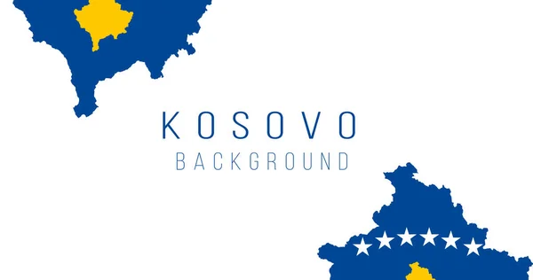 Kosovos Flaggkarta Bakgrund Landets Flagga Form Gränser Illustration Lagervektor — Stock vektor