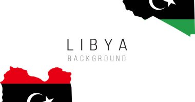 libya bayrak haritası arka planı. Ülkenin bayrağı, sınır biçiminde. Stok vektör illüstrasyonu