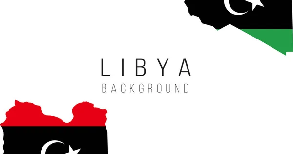 Libya Flag Map Hintergrund Die Flagge Des Landes Form Von — Stockvektor