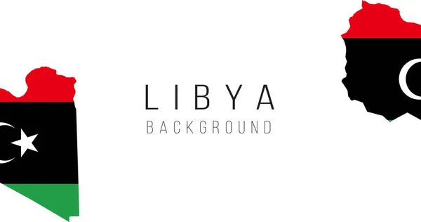 Libya Flag Map Hintergrund Die Flagge Des Landes Form Von — Stockvektor