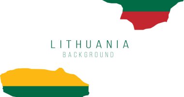 Litvanya bayrak haritası arka planı. Ülkenin bayrağı, sınır biçiminde. Stok vektör illüstrasyonu