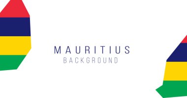 Mauritius bayrak haritası geçmişi. Ülkenin bayrağı, sınır biçiminde. Stok vektör illüstrasyonu