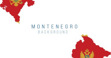 Karadağ bayrak haritası geçmişi. Ülkenin bayrağı, sınır biçiminde. Stok vektör illüstrasyonu