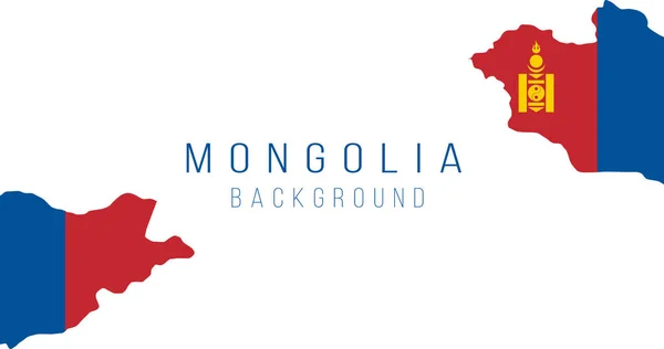 Mongolia Flag Map Background Flag Country Form Borders Stock Vector — Stock Vector