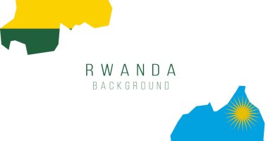 Ruanda bayrak haritası geçmişi. Ülkenin bayrağı, sınır biçiminde. Stok vektör illüstrasyonu