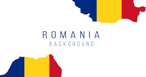 Rumania Bandera Mapa Fondo Bandera Del País Forma Fronteras Stock — Archivo Imágenes Vectoriales