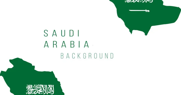 Arabie Saoudite Drapeau Fond Carte Drapeau Pays Sous Forme Frontières — Image vectorielle