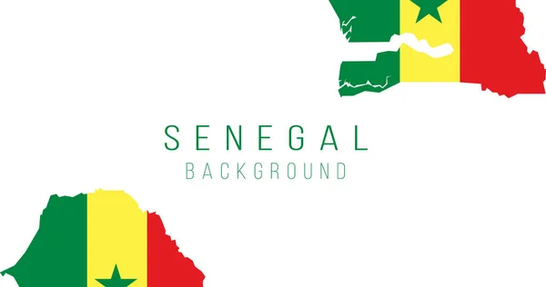 Mapa de la bandera de Senegal fondo. La bandera del país en forma de fronteras. Stock ilustración vectorial aislado sobre fondo blanco . — Vector de stock