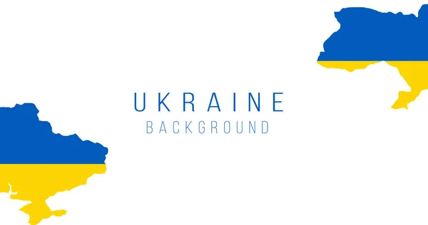 Bandera de Ucrania mapa de fondo. La bandera del país en forma de fronteras. Stock ilustración vectorial aislado sobre fondo blanco . — Vector de stock