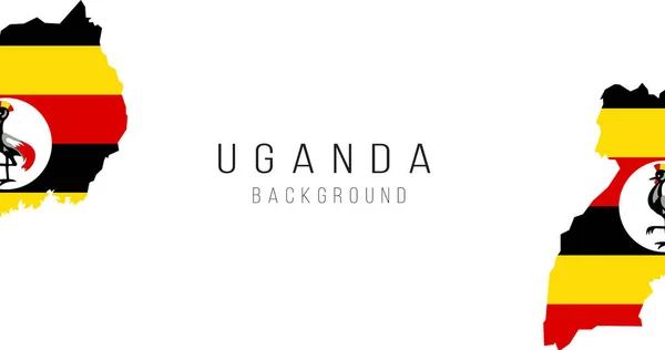 Ιστορικό χάρτη της Ουγκάντας. Η σημαία της χώρας με τη μορφή συνόρων. Εικονογράφηση διανύσματος αποθέματος απομονωμένη σε λευκό φόντο. — Διανυσματικό Αρχείο