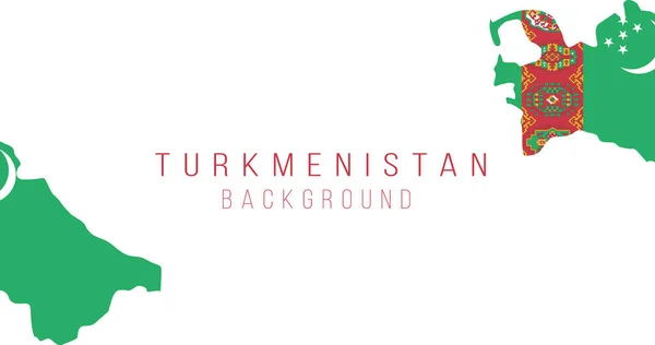 Turkmenistan flagga karta bakgrund. Landets flagga i form av gränser. Stock vektor illustration isolerad på vit bakgrund. — Stock vektor