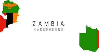 Zambiya bayrak haritası geçmişi. Ülkenin bayrağı, sınır biçiminde. Stok vektör illüstrasyonu