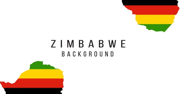 Zimbabwe Vlag Kaart Achtergrond Vlag Van Het Land Vorm Van — Stockvector