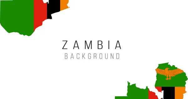 Zambia Vlag Kaart Achtergrond Vlag Van Het Land Vorm Van — Stockvector