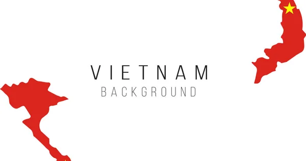 ベトナム国旗マップの背景 国境の形で国の旗 ストックベクトルイラスト — ストックベクタ