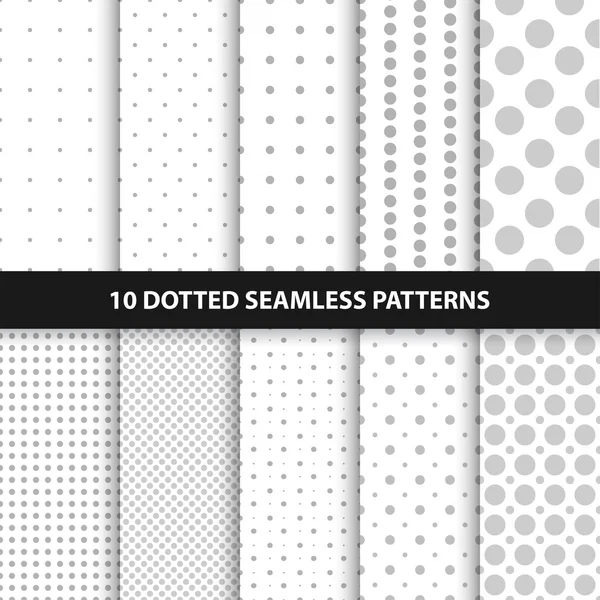 Colección de patrones punteados sin costura simples . — Vector de stock