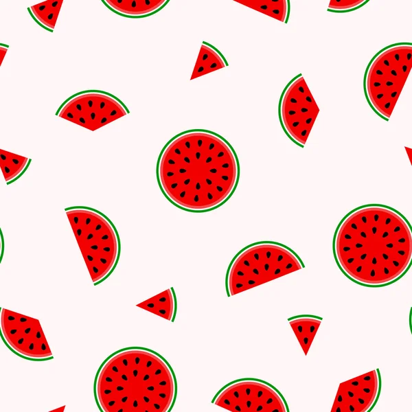 Helles Muster mit Scheiben Wassermelone - nahtlos. — Stockvektor